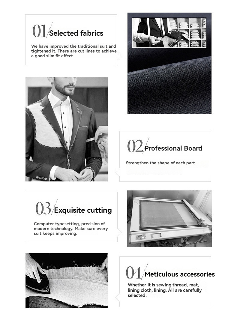 Tailor Made Custom Men Business Suits Plus Size Breathable Slim Fit Single Breasted Woolen