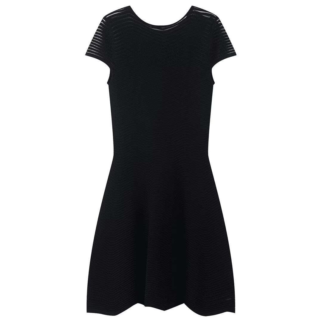 2026 Elegant Ladies' Formal Dresses New Arrival Short Sleeve Mesh Hollow Casual Summer Autumn Winter Striped Front Knitting