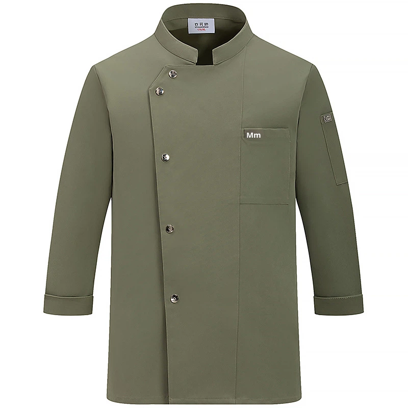Five-star Hotel Chef Uniform Three-quarter Sleeve Pastry Chef Workwear Bakery Uniform Baking Workwear Autumn Winter Polyester