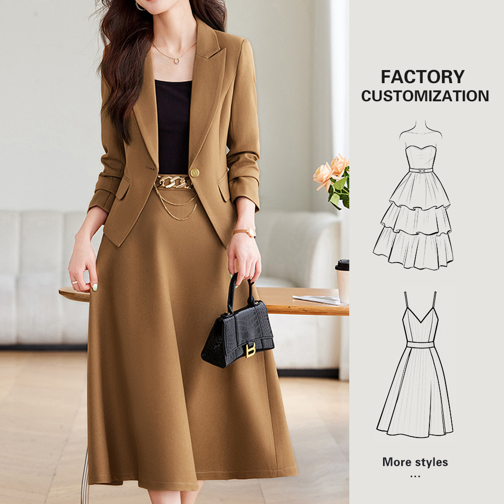 YFY Custom Professional Women Business Suit Set Formal Office Two Piece Suit Jacket Skirt Formal Installation Fashion Slim Fit
