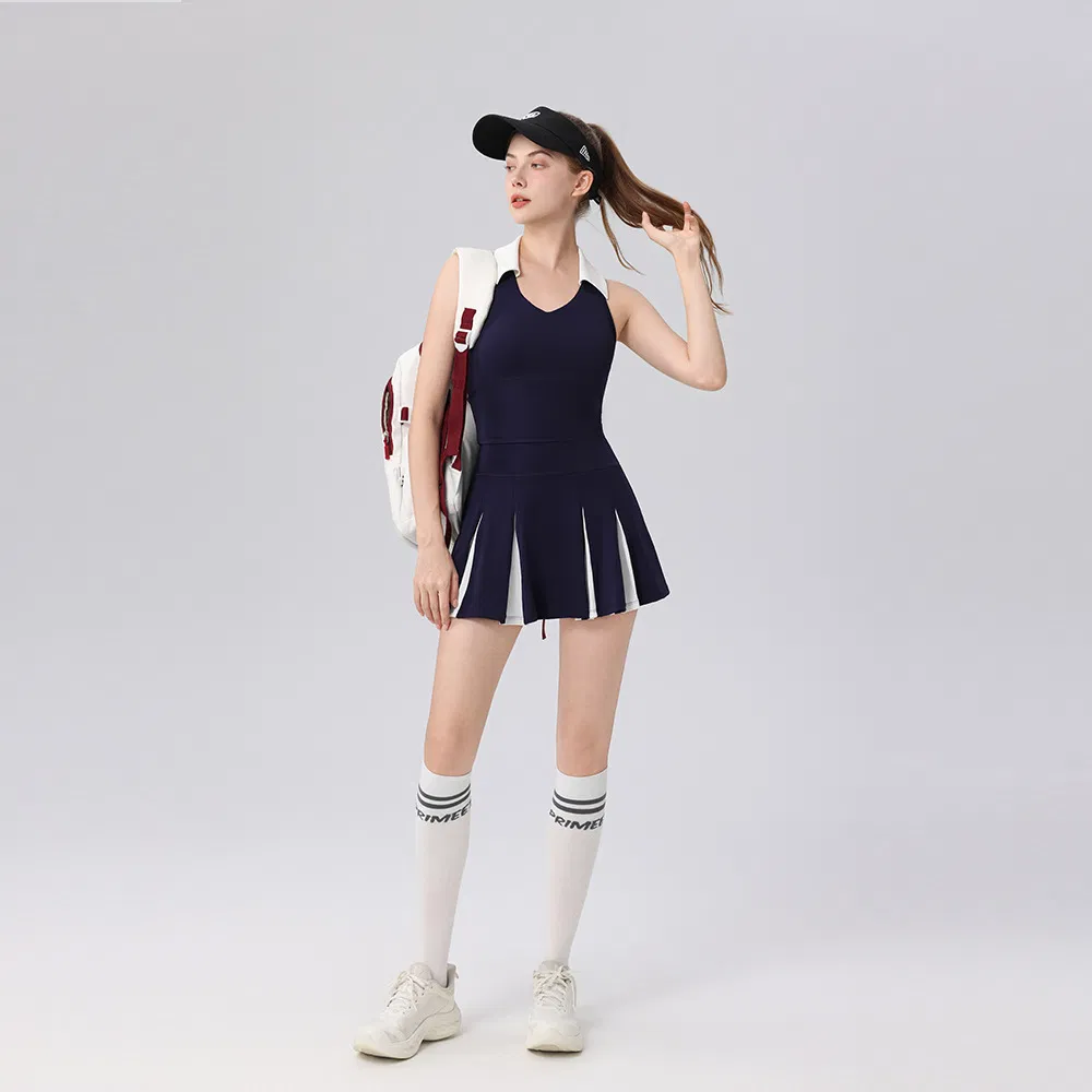 Women's Classic Tennis Polo with Contrast Collar and Breathable Pique Fabric Tennis Wear Men