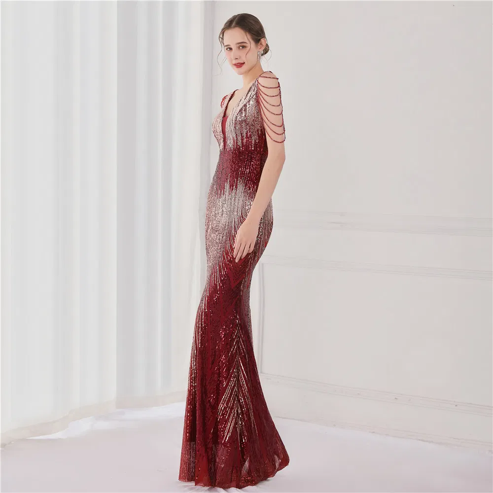 Checkered Sequin Mermaid Gown – Elegant Annual Event Dress for Hosts and Car Models
