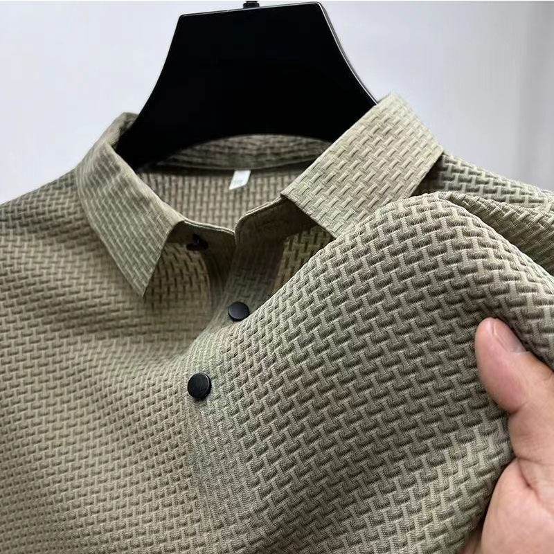 Clean Look Short Sleeve Polo Shirt Men's Casual Business Shirt Men's Luxury Shirt Men's High-quality Shirt Smart Office Wear