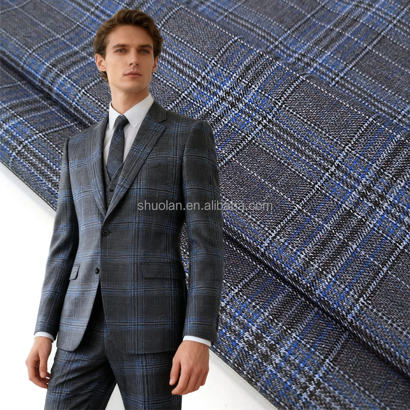 Hot Selling MEDIUM WEIGHT Custom Business Man TR Suit FABRIC For High-End Office Wear STYLE