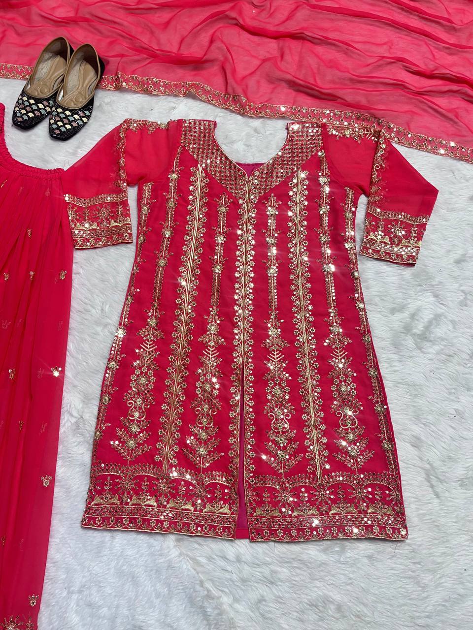 Modest Solid Muslim Stylish Abaya Dress for Women with Embroidered Open Beaded Satin Dubai Turkish Kaftan for Islamic Party