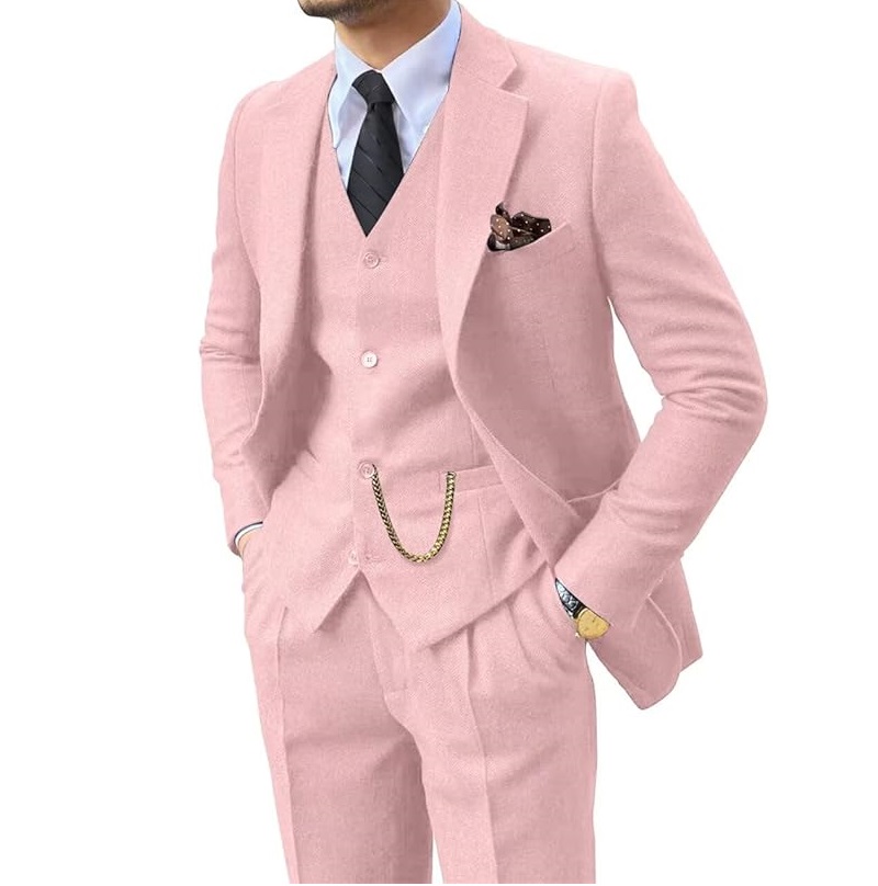Breathable Classic Mens Suits Slim Fit 3 Piece Blazer and Pants Men Suit Tuxedo Set for Wedding & Party Dress Luxury Men Suits