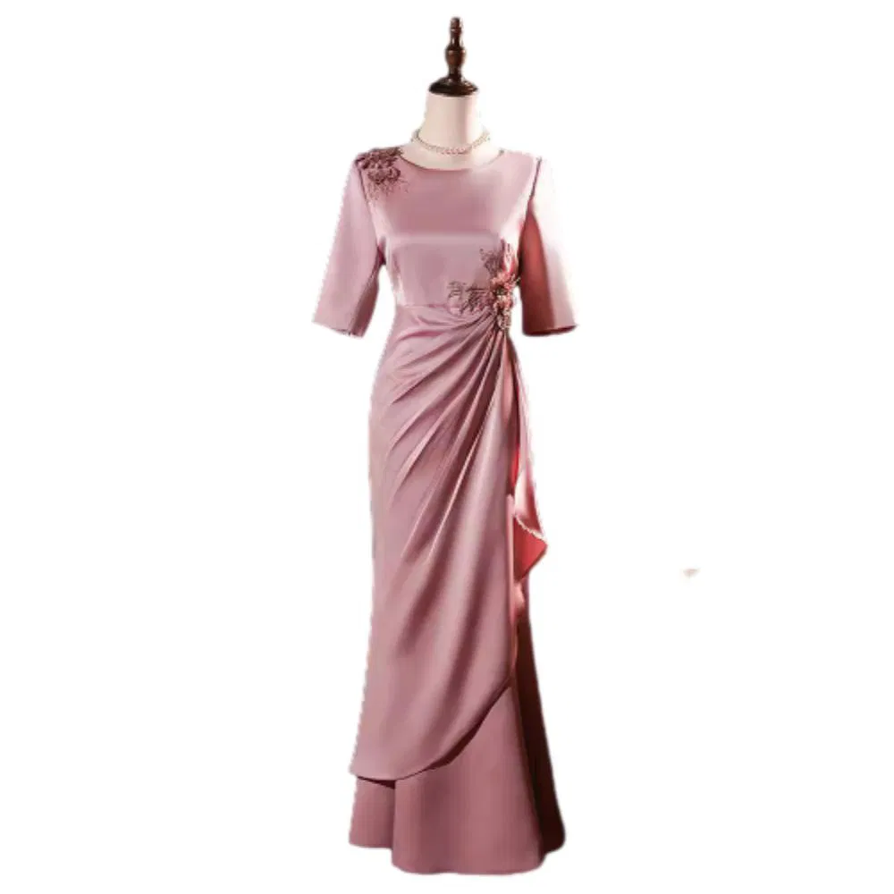 Designer High-Quality Mother Guest Dress 2025 MIDI Formal Wedding Banquet Wear