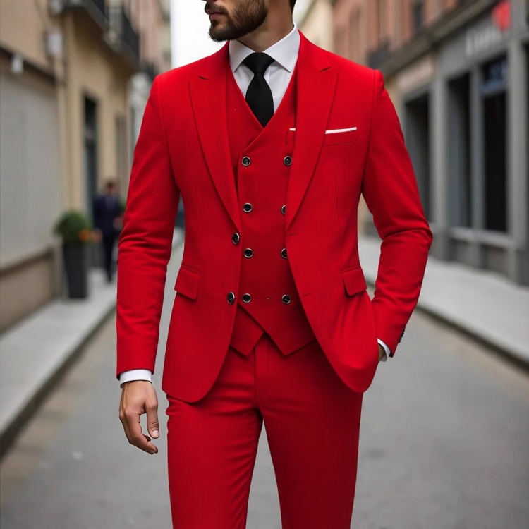 High-end Custom 3-Piece Slim Fit Breathable Plus Size Formal Business Suit for Men