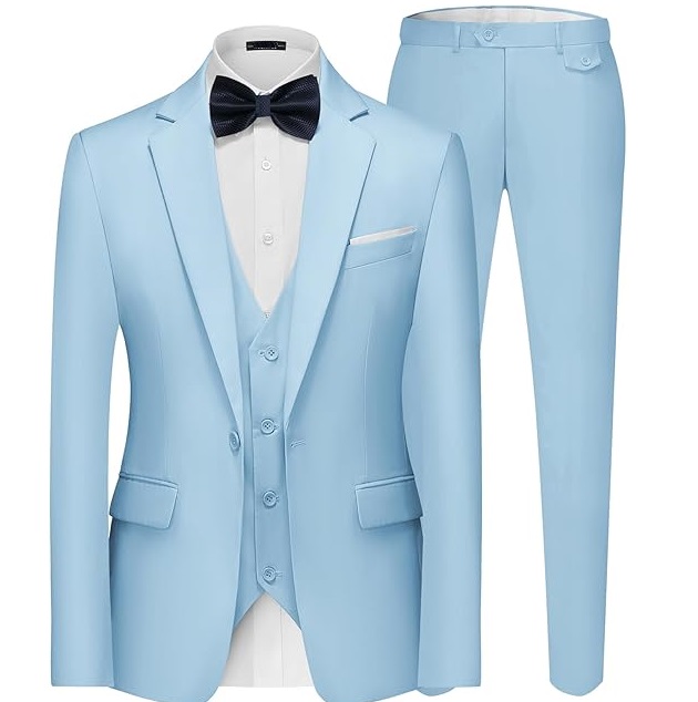 Breathable Classic Mens Suits Slim Fit 3 Piece Blazer and Pants Men Suit Tuxedo Set for Wedding & Party Dress Luxury Men Suits