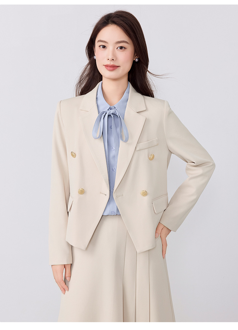 2025 New Light Gray Breathable Professional Suit College Students Cotton-Polyester Outfit Interviews Office Commuting Workwear