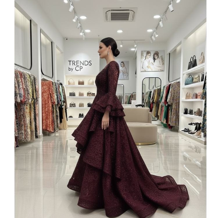 2025 Wholesale Modest Elegant Purple Evening Gown Spaghetti Strap Intricate Beading Sequins TREND CP Luxury Formal Floor-Length