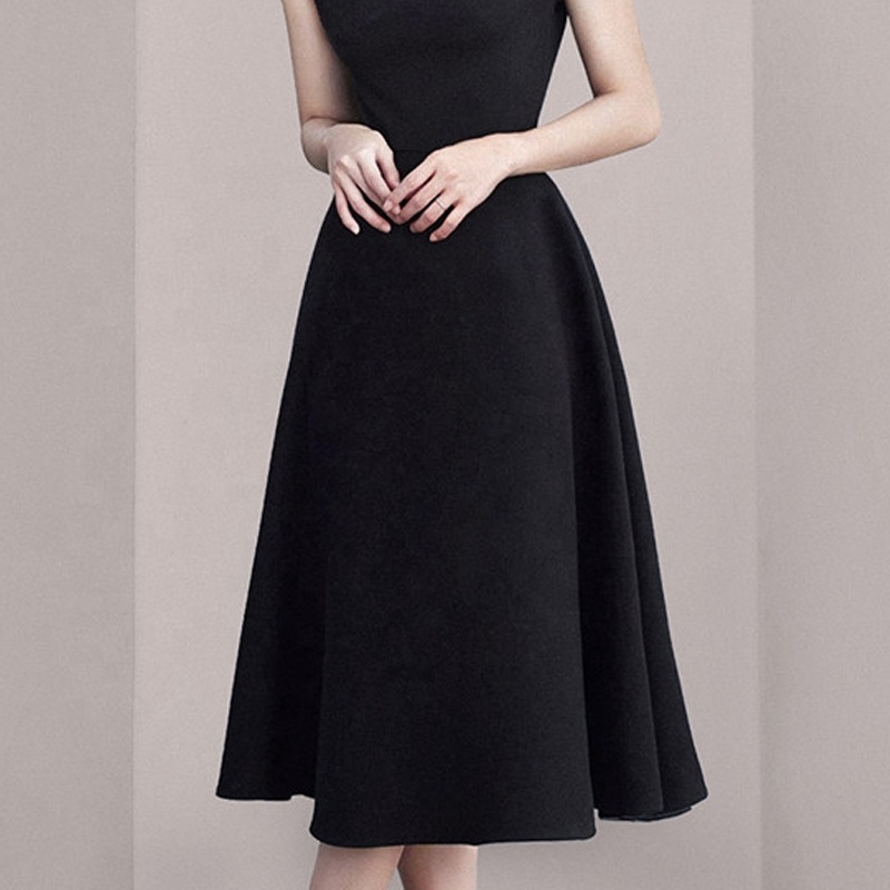 Formal Elegant Irregular Collar Sleeveless Beaded A-line Plus Size Women Party Midi Dress