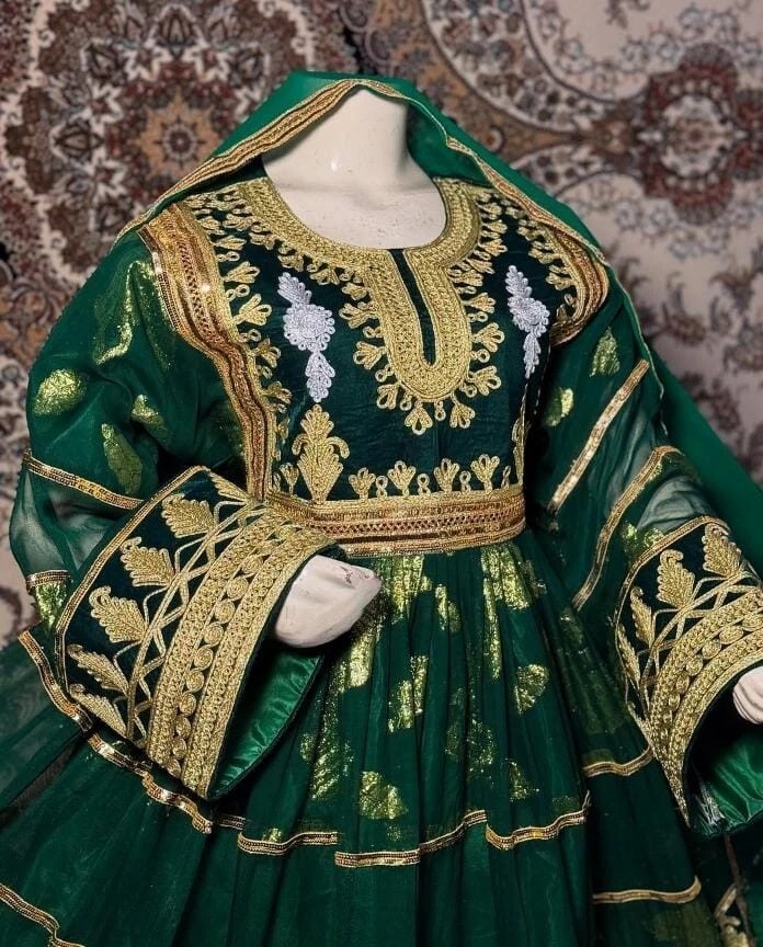 Latest Design 2025 Long Frock Maxi Style Afghan Culture Stylish Afghani Dress Suit Set Embroidery Logo Printing Dress Breathable