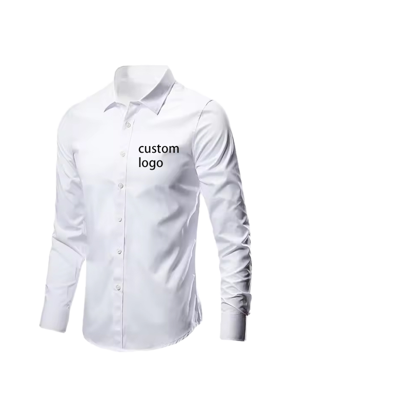 High Quality Custom Men's Dress Shirt No Wrinkle Iron Free Long Sleeve Formal Men's Office Shirt
