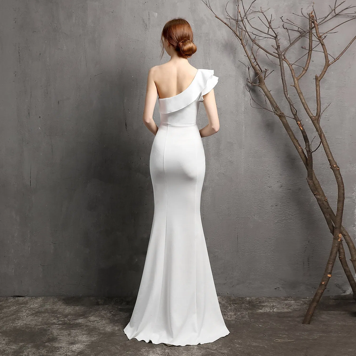 New Satin Long Spaghetti Strap Slit Socialite Evening Dress – Slim-Fit Mermaid Gown for Weddings and Car Shows