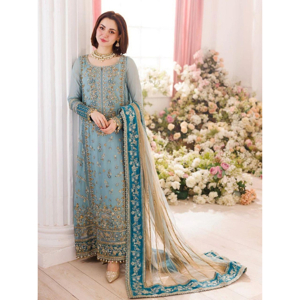 Luxury Chiffon Collection 3 Piece Suit &ndash; Unstitched / Stitched Designer Formal Wear for Women