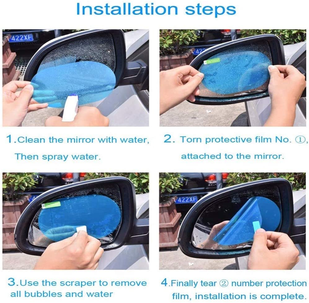 Clear Pet Car Rearview Mirror Sticker Anti-Fog Rain Proof Film