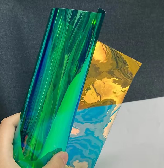Rainbow Iridescent Film for Lamination, Candy Wrapping and Sequin/Glitter Making Twist Film Transparent Soft Moisture Proof