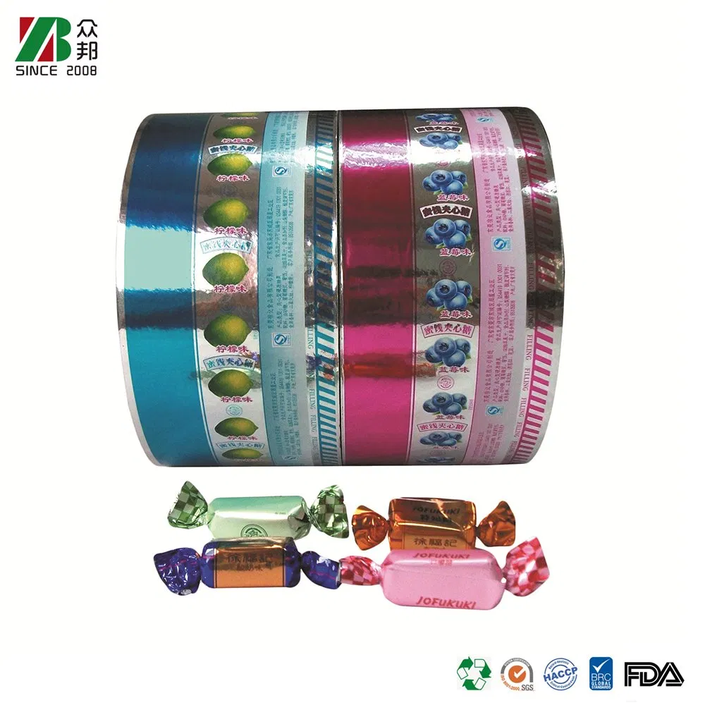 Wholesale Custom Printed Recyclable Twist Wrap Candy Plastic Packaging Roll Film