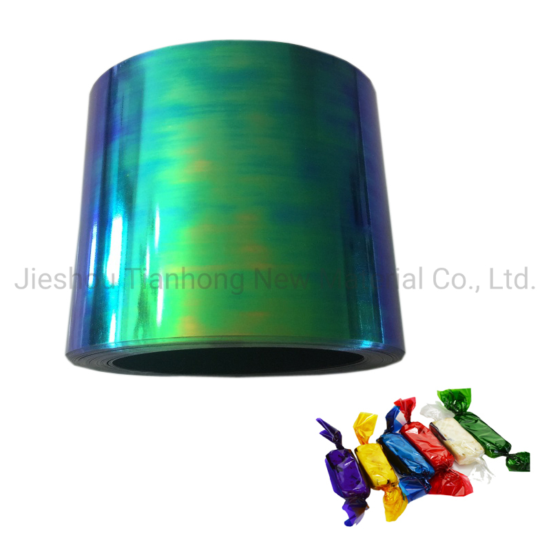 Plastic Packaging Film Food Packaging Film Aluminum Metallized PVC Film Pet Twist Film for Candy Packing Metalic Toffee Packaging Film