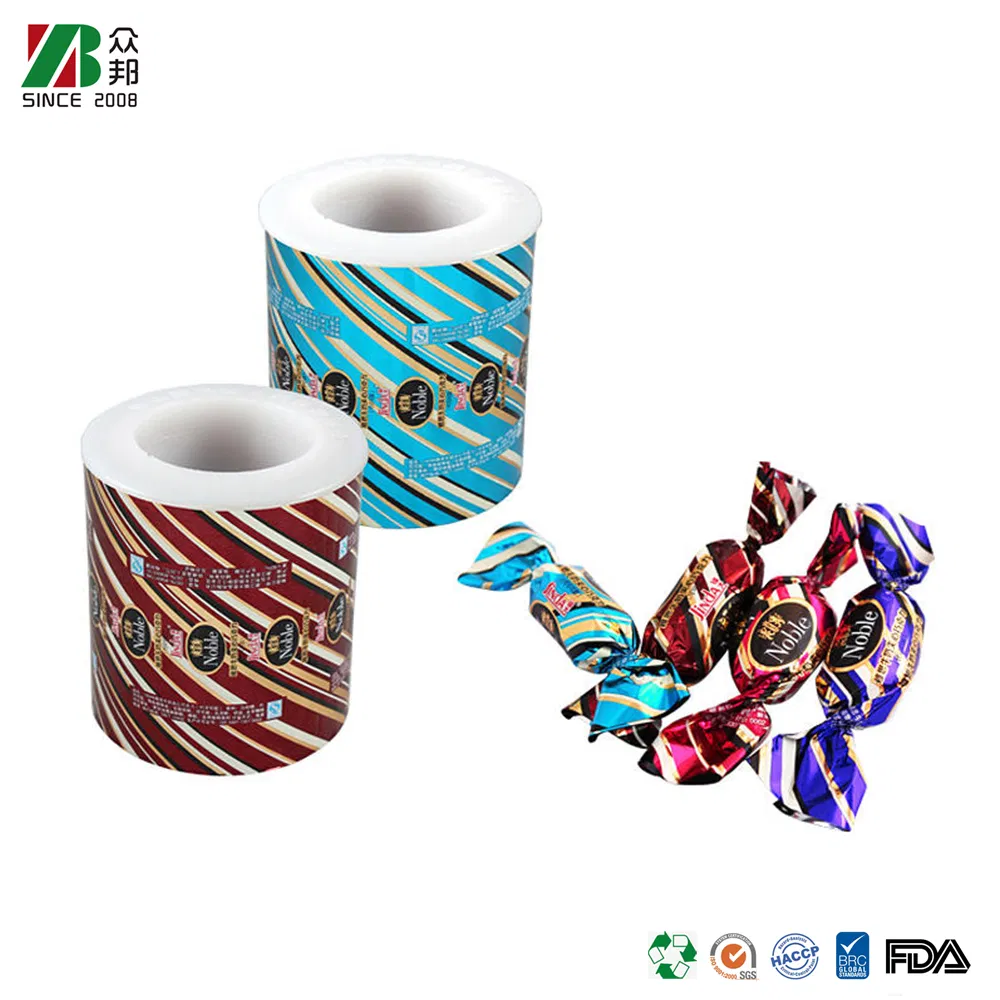 Wholesale Custom Printed Recyclable Twist Wrap Candy Plastic Packaging Roll Film