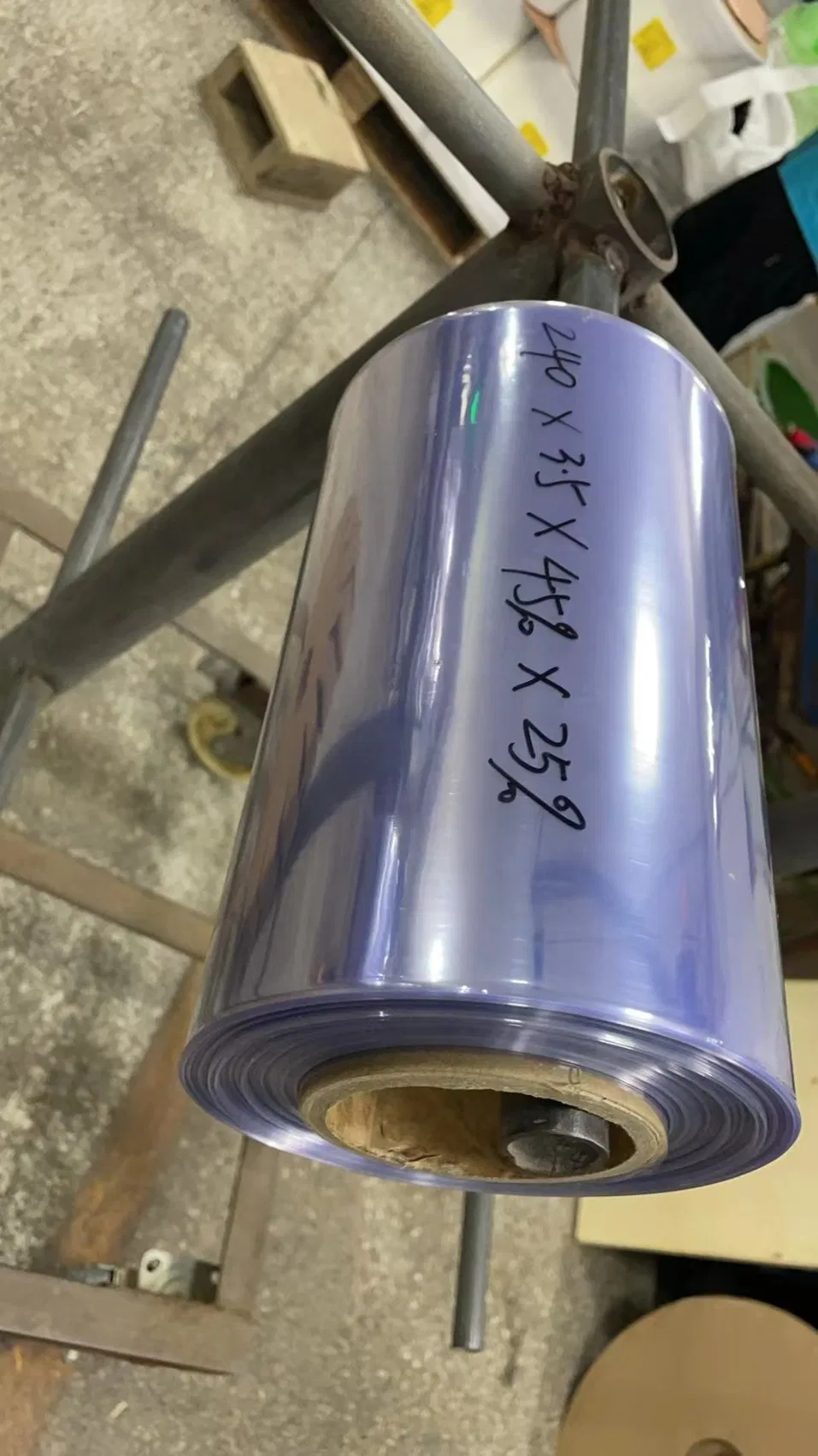 High Shrink Clear 35mic PVC PETG Pet Heat Shrink Wrap Plastic Film Roll for Drinking Bottle Packaging Labels