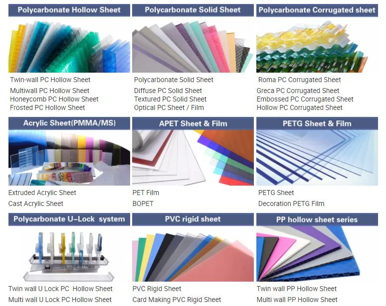 Main Plastic Sheet Products