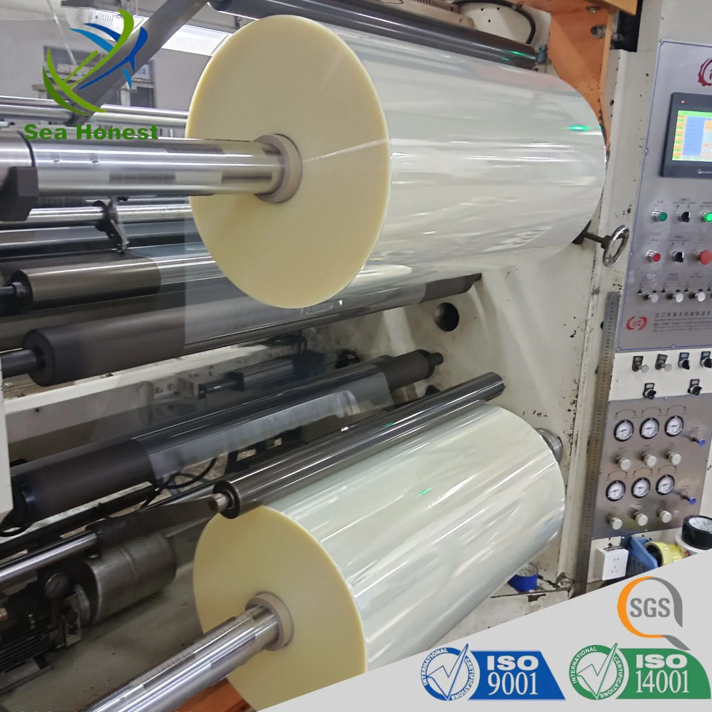 China Factory 45mic PVC PETG Heat Shrink Wrap Film Roll for Bottle Label Printing