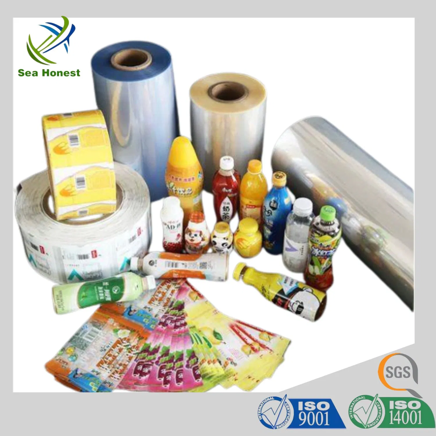 Plastic PVC PETG Heat Shrink Film Roll Clear Shrink Wrap Film for Beverage Bottle Sleeves