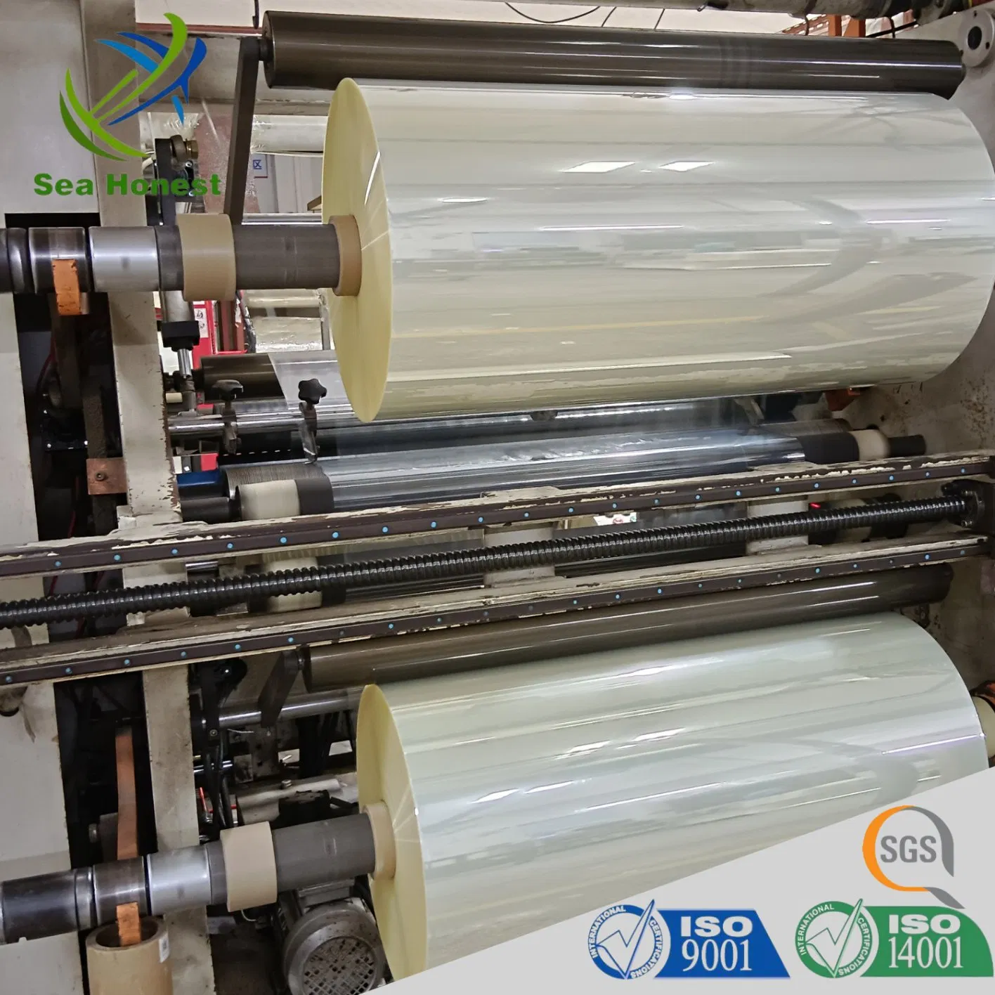 High Shrink Clear 35mic PVC PETG Pet Heat Shrink Wrap Plastic Film Roll for Drinking Bottle Packaging Labels