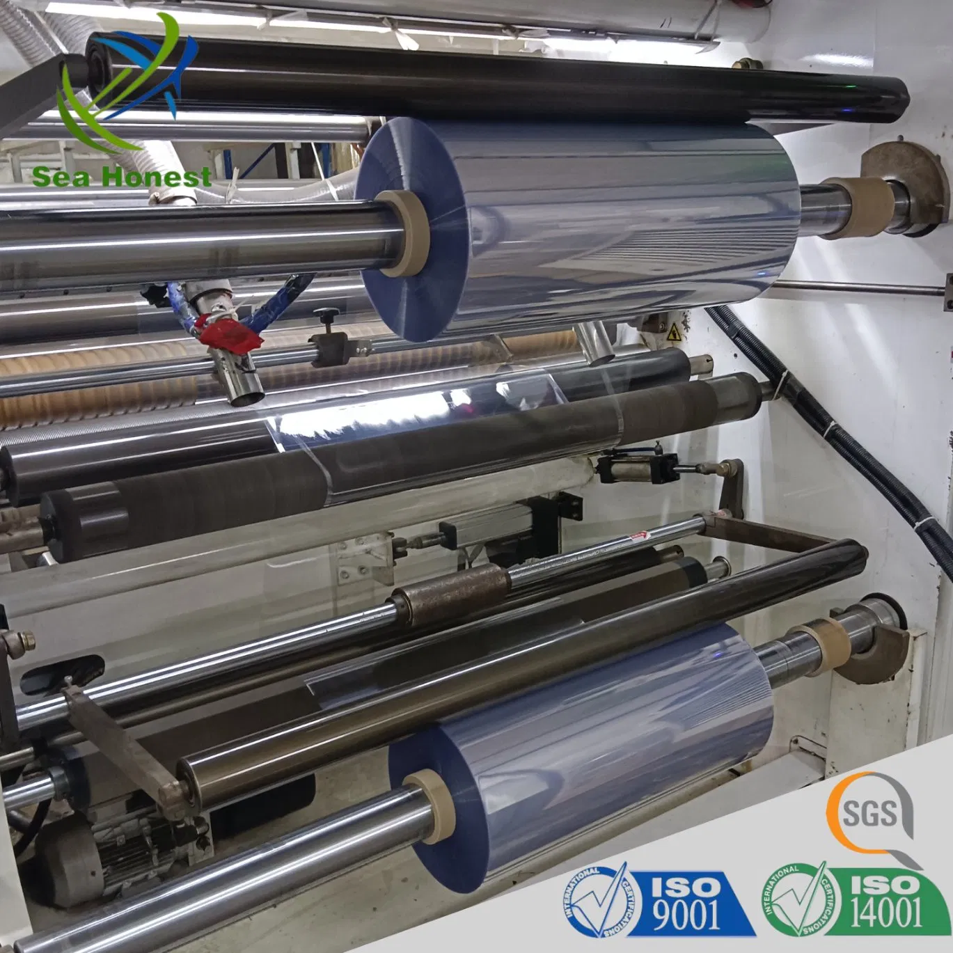China Factory 45mic PVC PETG Heat Shrink Wrap Film Roll for Bottle Label Printing