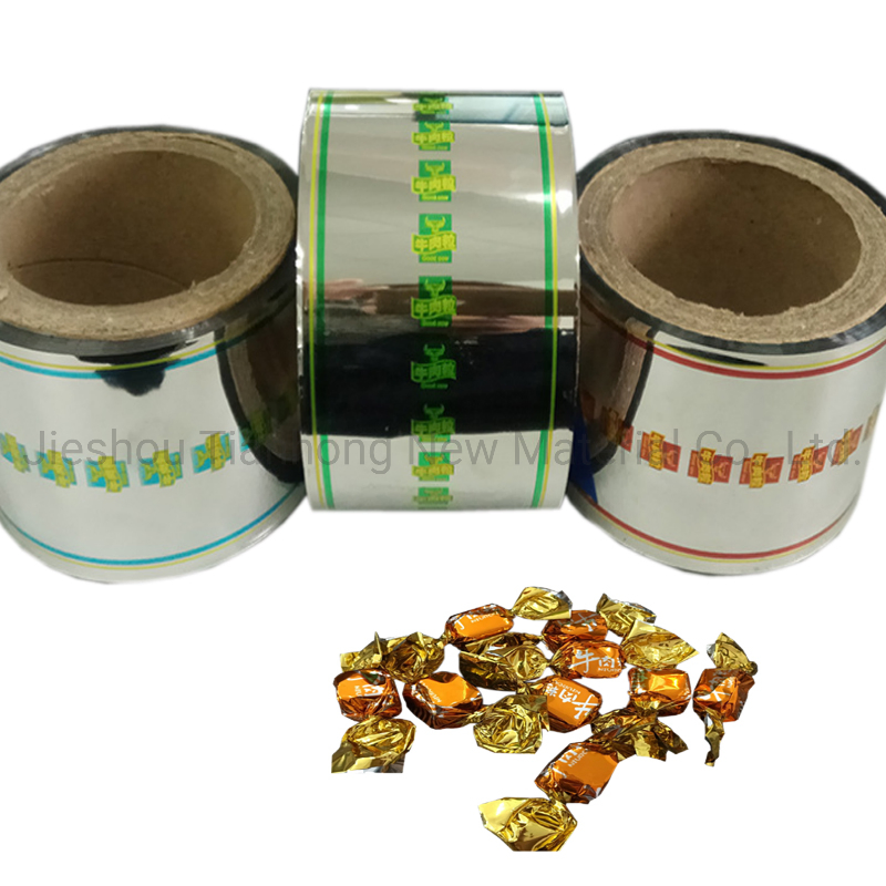 Plastic Packaging Film Roll Laminating Film Metalized Pet Twist Wrapper for Candy/Chocolate/Lollipop Plastic Flexible Packaging Film