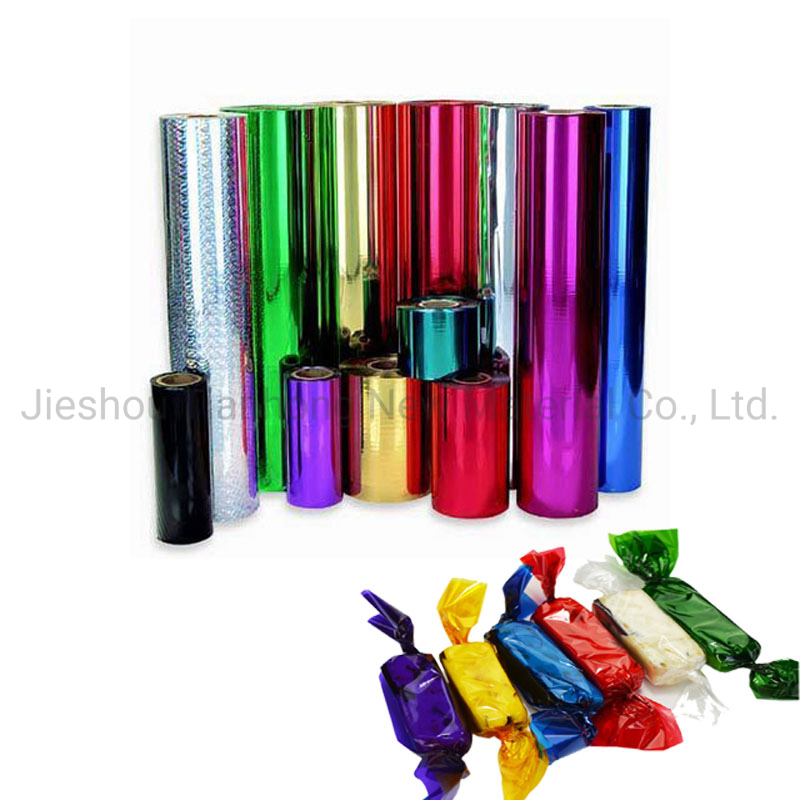 Plastic Packaging Film Food Packaging Materials Iridescent Pet Foil Film Rainbow Candy Packaging Film Pet/PVC Twist Film Food Wrapper Film