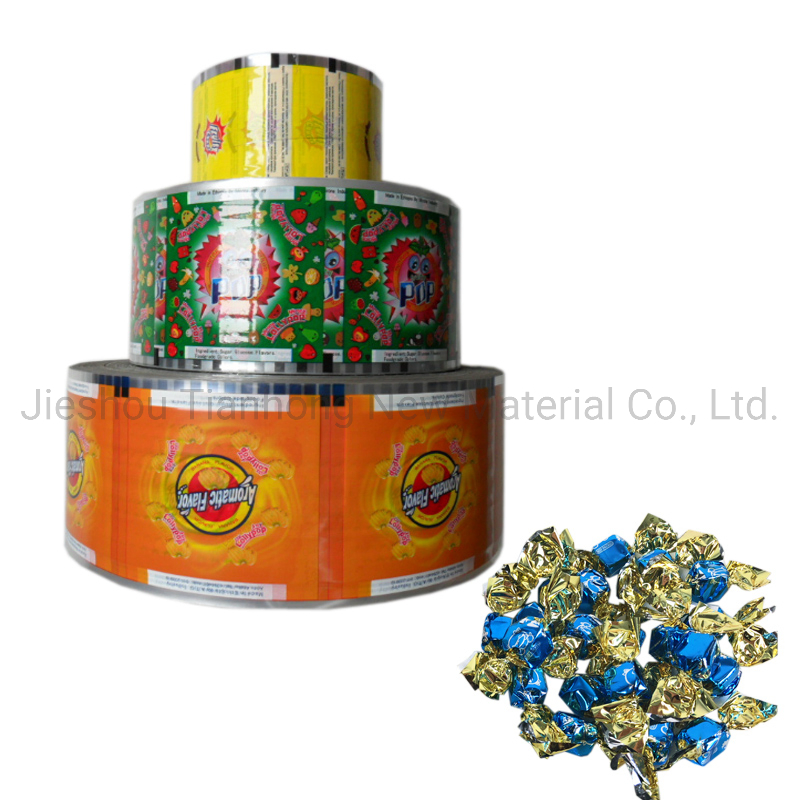 Plastic Packaging Film Roll Laminating Film Metalized Pet Twist Wrapper for Candy/Chocolate/Lollipop Plastic Flexible Packaging Film