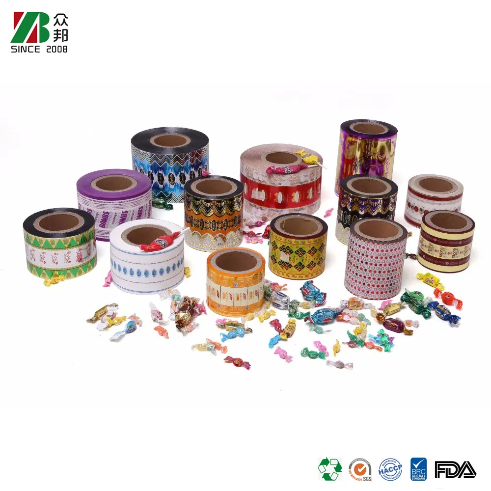 Wholesale Custom Printed Recyclable Twist Wrap Candy Plastic Packaging Roll Film