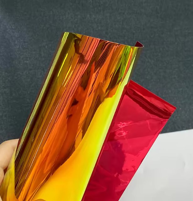 Rainbow Iridescent Film for Lamination, Candy Wrapping and Sequin/Glitter Making Twist Film Transparent Soft Moisture Proof
