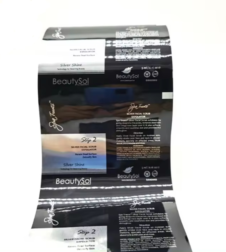 Custom Pet/Al/PE Laminated Printed Packaging Film Roll for Shampoo Cosmetic Sachet Plastic Packing Film High Barrier Extrusion Film