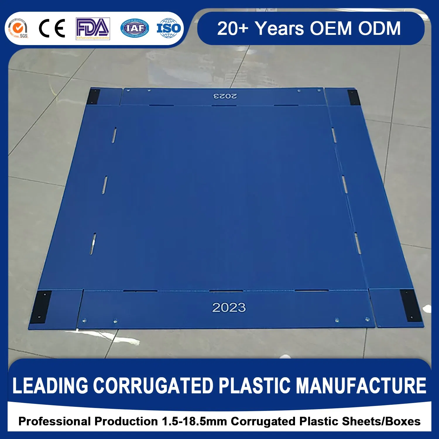 Rot Resistant Anti-Static 2/2.5/3/3.5/4/4.5/5mm White/Pink/Blue Pet Easy Print Floor Guard Sheets for Subplate Bottles Agriculture Packaging