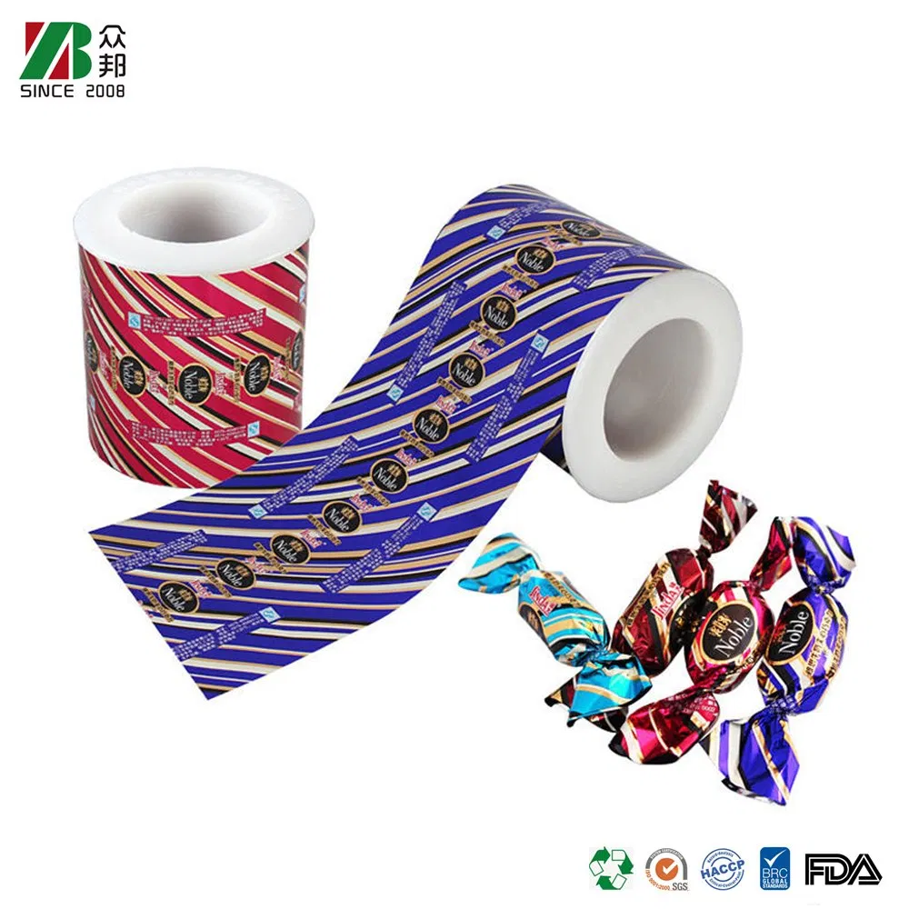 Wholesale Custom Printed Recyclable Twist Wrap Candy Plastic Packaging Roll Film