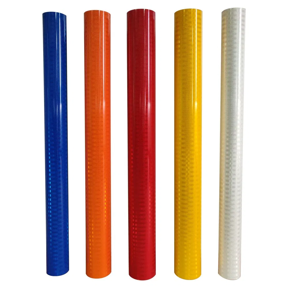 High Performance OEM Pet White/Red Polymer Safety Barrier Reflective Sheet Film