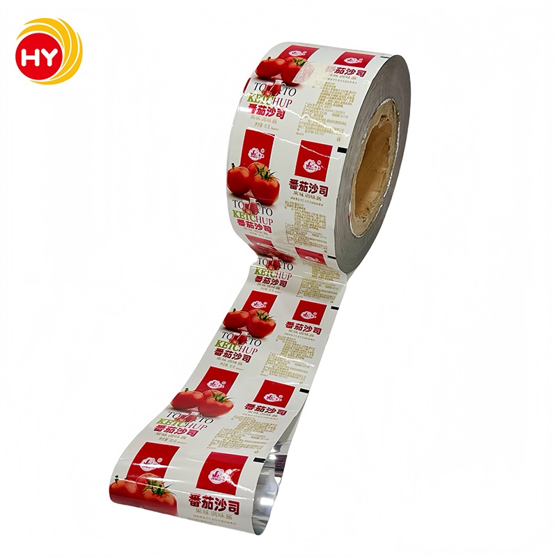 Custom Pet Printing High Barrier Tomato Paste Stretch Food Packaging Roll Film