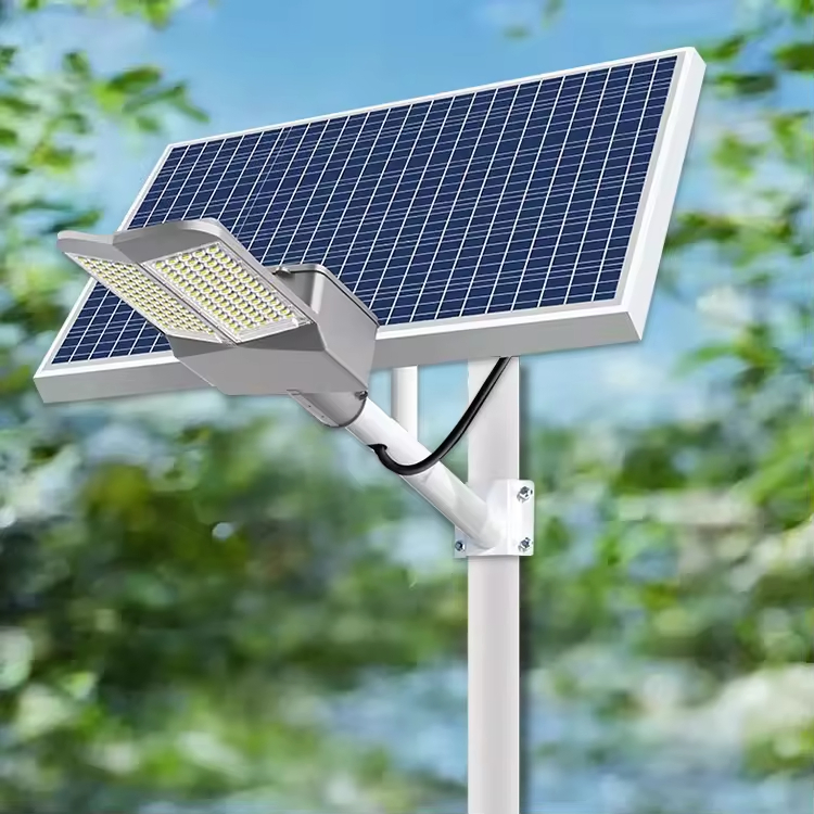 Nei Solar Street Light All in One Solar Street Light Square 100 W LED with Lithium Iron Oxide Battery Die Casting Aluminum Housing Body
