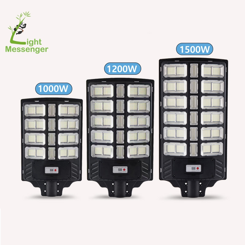 Light Messenger Waterproof IP65 Light Control Radar Induction LED Solar Street Lights Parking Outdoor LED Lamp with Remote