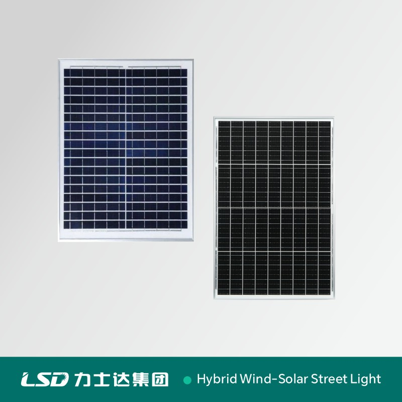 Dual Arm IP65 Waterproof LED Wind Solar Street Light Pole with Monocrystalline Silicon Solar Panel 50W to 150W Power for Road Garden Lawn