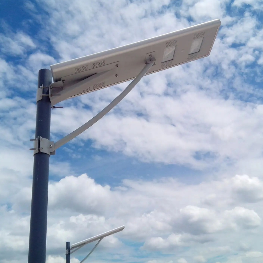 ODM OEM 10m 80W Outdoor All in One Commercial Park Garden Lamp Integrated Solar Power LED Parking Lot Street Light Solar Street Light