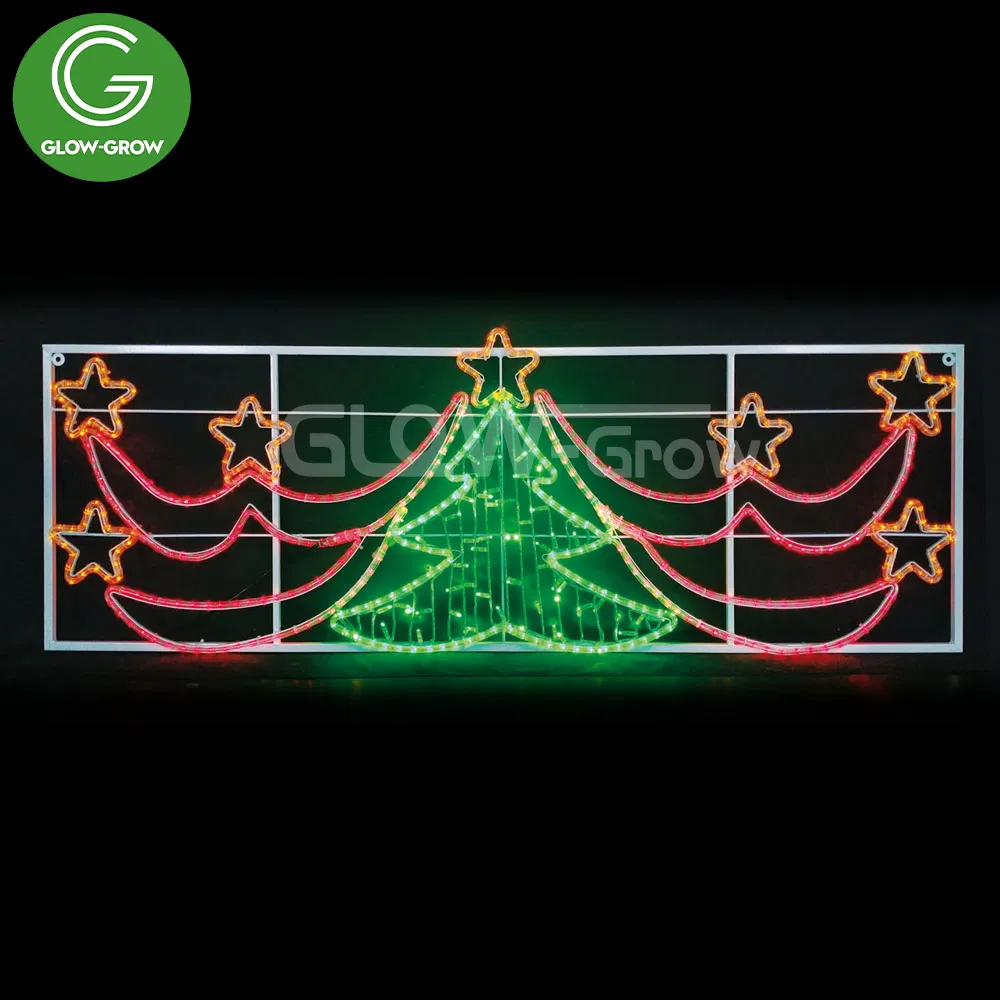 120V/230V Red &amp; Green Merry Christmas Letter Across Street LED Motif Light for Xmas Holiday Park Project Decoration
