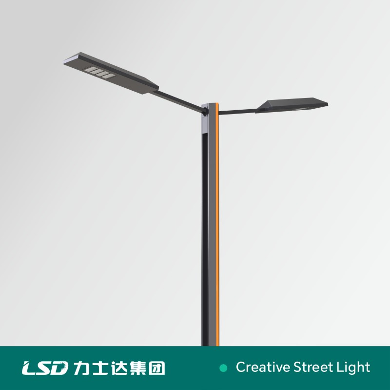 Direct Sale Two Arm Waterproof IP68 Die-Casting Aluminum Housing 250W LED Street Light Road Lamp Pole Customization