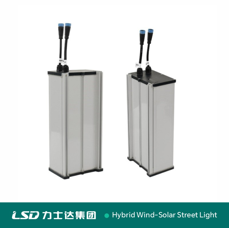 Dual Arm IP65 Waterproof LED Wind Solar Street Light Pole with Monocrystalline Silicon Solar Panel 50W to 150W Power for Road Garden Lawn