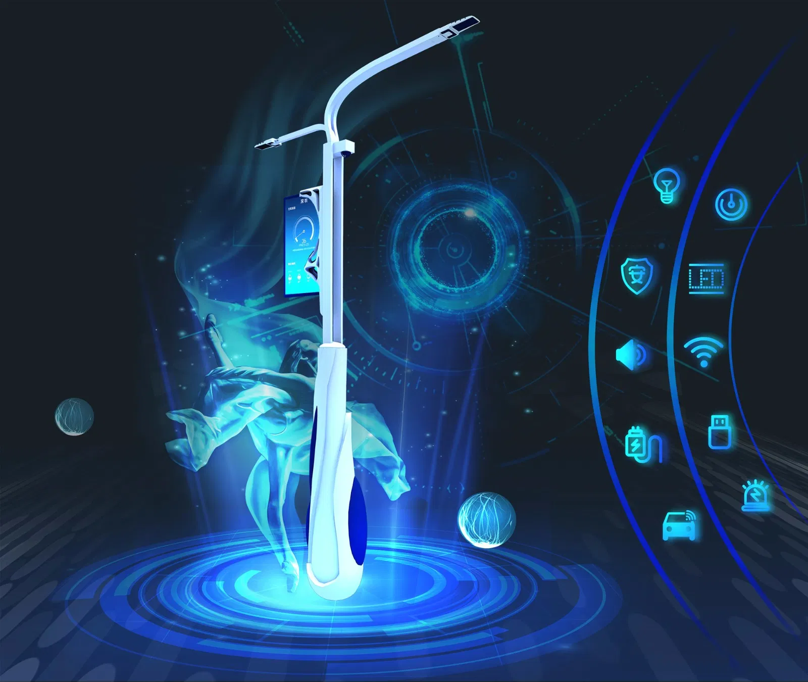 Smart Street Lights Poles Smart Light Pole Intelligent Light