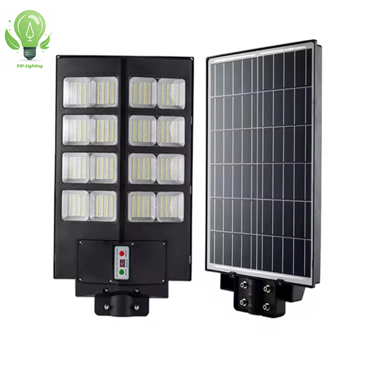 Aluminum Outdoor Solar Lights Energy Saving Park Square Sportyard Road Lamp IP67 Dob COB LED Street Light